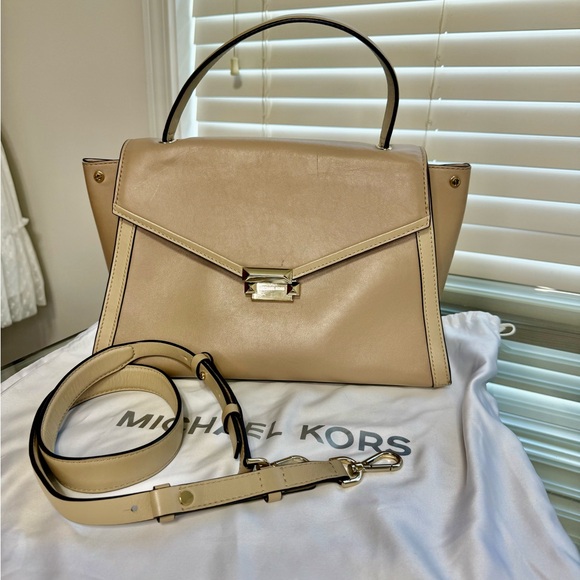 Michael Kors Beige Satchel with Gold Accents - Picture 1 of 10